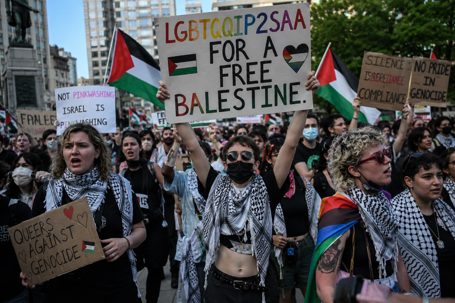 Queers for a Free Balestine demonstrators