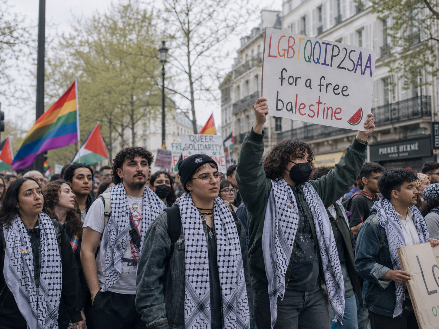 Queers for a Free Balestine demonstrators